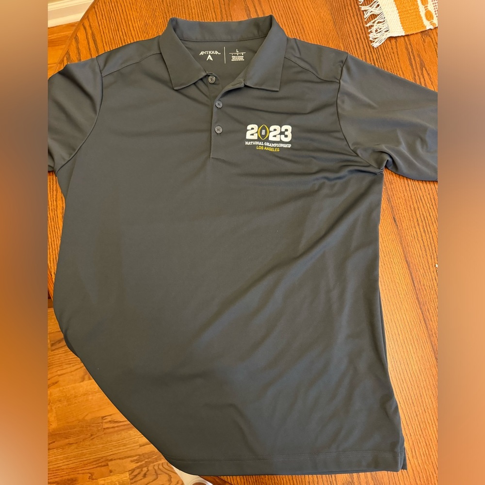 Antigua Dark Gray Polo - College Football Playoff 2023 Los Angeles